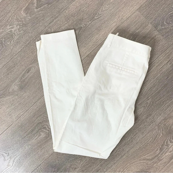 Aritzia Babaton Pants Straight leg pleated Trousers Cotton White Size 0 - Picture 3 of 11